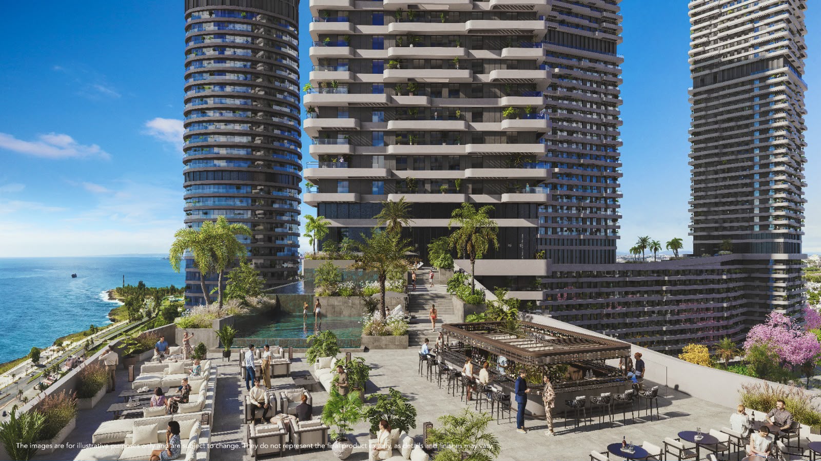 Coralia — rooftop con piscina y bar